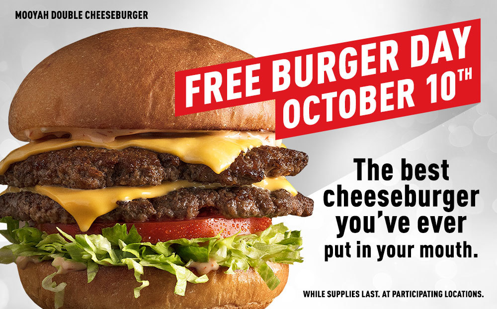 Free Cheeseburger Day MOOYAH Burgers, Fries and Shakes